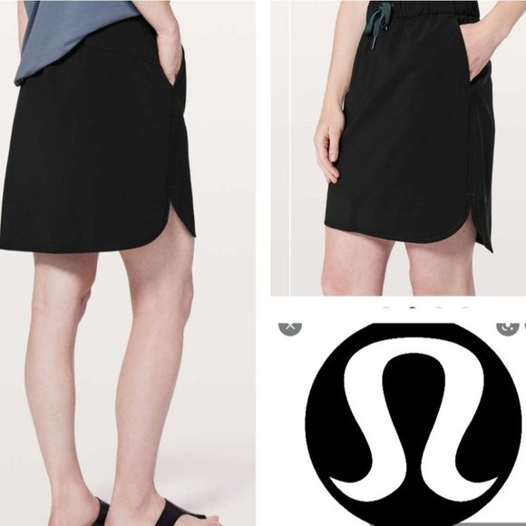 lululemon athletica Dresses & Skirts - Lululemon on the fly skirt black size 8